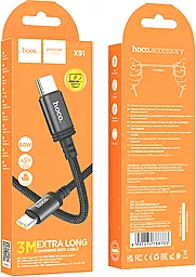Кабель Hoco X91 USB Type-C - Type-C 60w 3a 3м PD cable Black - миниатюра 6 Кабель Hoco X91 USB Type-C - Type-C 60w 3a 3м PD cable Black - миниатюра 6