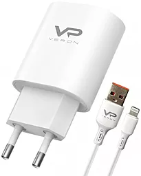 Сетевое зарядное устройство Veron AD-17С 18w QC3.0 home charger + Lightning cable white - фото Сетевое зарядное устройство Veron AD-17С 18w QC3.0 home charger + Lightning cable white