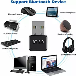 Bluetooth адаптер EasyLife Mini USB Bluetooth 5.0 Black - мініатюра 3