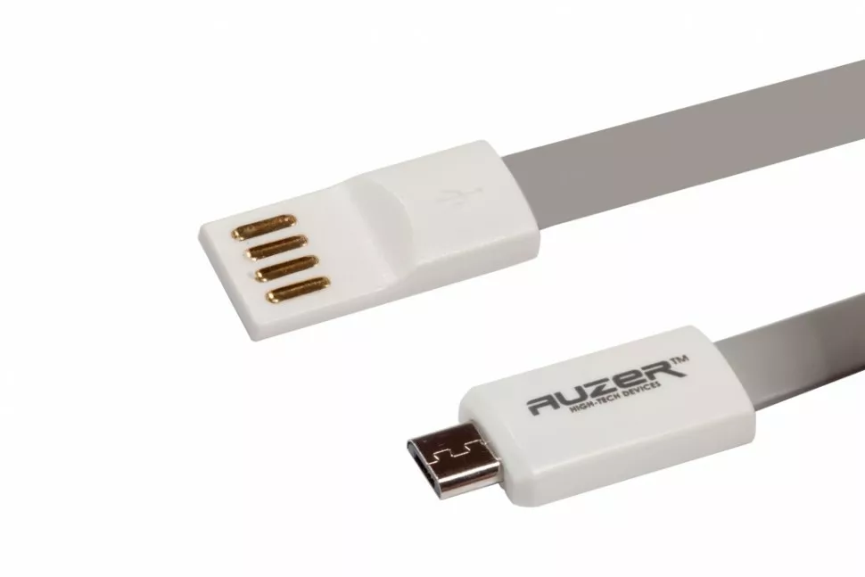 Кабель Auzer AC-M1 USB-A - micro USB 1м cable Grey - фото 4