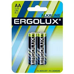 Батарейка Ergolux AA (LR6) 2шт - фото Батарейка Ergolux AA (LR6) 2шт