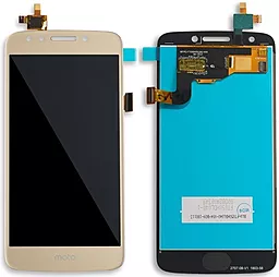 Дисплей Motorola Moto E4 (XT176x, XT1767, XT1768) (USA, без выреза под кнопку) с тачскрином, Gold