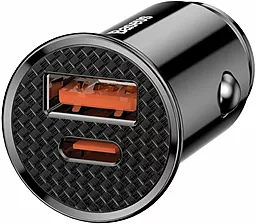 Автомобільний зарядний пристрій з швидкою зарядкою Baseus Circular Plastic 30W PPS USB-A-C Black (CCALL-YS01) - мініатюра 4