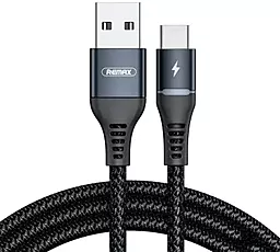 Кабель Remax colorful light USB-A - Type-C 12w 2.4a 1м cable Black (RC-152a) - фото Кабель Remax colorful light USB-A - Type-C 12w 2.4a 1м cable Black (RC-152a)