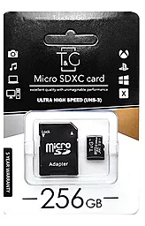 Карта памяти T&G 256GB MicroSDXC Class 10 UHS-I U3 + SD-adapter (TG-256GBSD10U3-01)