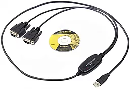 Кабель-перехідник Viewcon VE591 USB-А - 2xCOM 9+25pin 1.4м Black - мініатюра 3