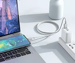 Кабель Hoco X101 silicone USB-A to Type-C 15w 3a 1м cable Gray - миниатюра 4 Кабель Hoco X101 silicone USB-A to Type-C 15w 3a 1м cable Gray - миниатюра 4