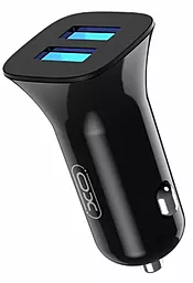 Автомобильное зарядное устройство XO TZ10 2.4a 2xUSB-A ports car charge + USB-C cable black