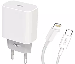 Сетевое зарядное устройство XO L80 2a USB-C home charger + USB-C to Lightning cable white