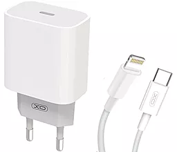 Сетевое зарядное устройство XO L80 2a USB-C home charger + USB-C to Lightning cable white - фото Сетевое зарядное устройство XO L80 2a USB-C home charger + USB-C to Lightning cable white