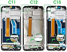 Дисплей Realme C11 2020, C12, C15 + Touchscreen with frame Black - миниатюра 2