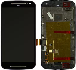 Дисплей Motorola Moto G2 (XT1062, XT1063, XT1064, XT1068, XT1069) с тачскрином и рамкой, Black