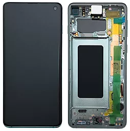 Дисплей Samsung Galaxy S10 G973 с тачскрином и рамкой, сервисный оригинал, Prism Green