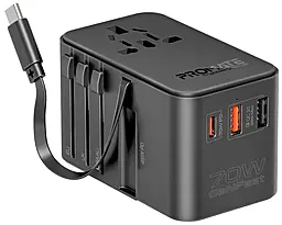 Мережевий зарядний пристрій Promate 70w PD 2xUSB-C/USB-A ports charger + USB-C cable Promate (tripmate-gan70r) - фото Мережевий зарядний пристрій Promate 70w PD 2xUSB-C/USB-A ports charger + USB-C cable Promate (tripmate-gan70r)