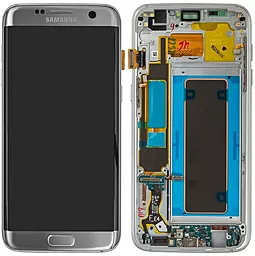 Дисплей Samsung Galaxy S7 Edge G935 с тачскрином и рамкой, сервисный оригинал, Silver