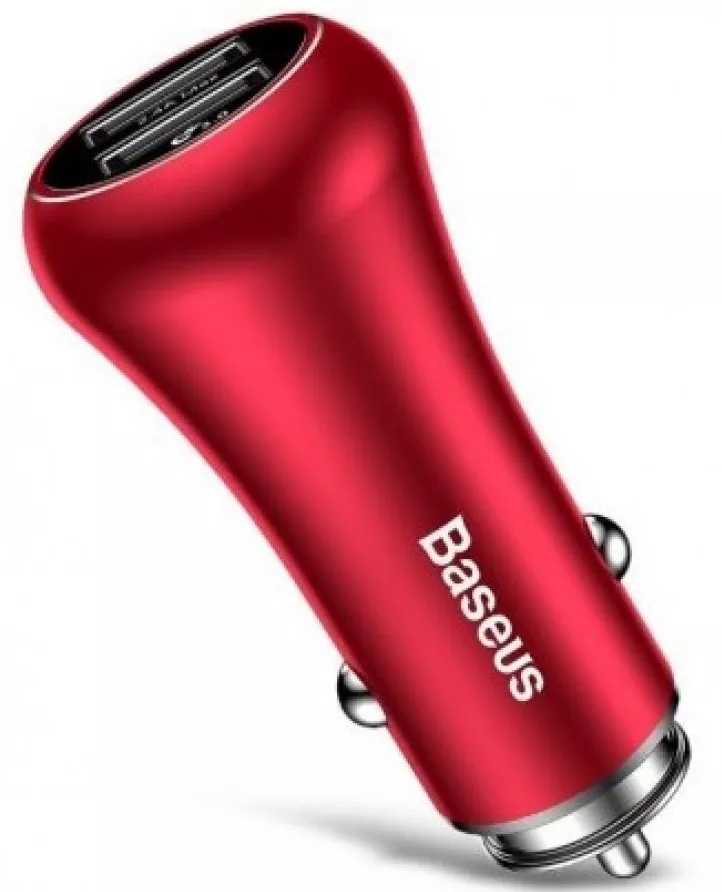 Автомобильное зарядное устройство Baseus Gentleman 24w 2xUSB-A ports car charger red (CCALL-GB09) - фото 5