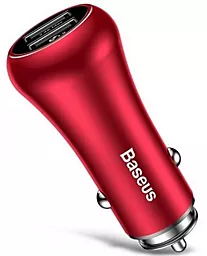 Автомобильное зарядное устройство Baseus Gentleman 24w 2xUSB-A ports car charger red (CCALL-GB09) - миниатюра 5 Автомобильное зарядное устройство Baseus Gentleman 24w 2xUSB-A ports car charger red (CCALL-GB09) - миниатюра 5