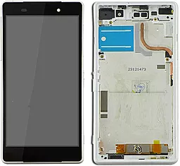 Дисплей Sony Xperia Z2 (D6502, D6503, L50W, SO-03F) с тачскрином и рамкой, оригинал, White