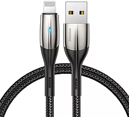 Кабель Baseus Horizontal LED Indicator USB-A - Lightning 12w 2.4a 0.5м cable Black (CALSP-A01)