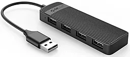 USB хаб Orico 4-in-1 black (FL02-BK-BP) - фото USB хаб Orico 4-in-1 black (FL02-BK-BP)