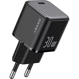 Сетевое зарядное устройство Usams US-CC186 30w PD USB-C home charger black (CC186TC01)