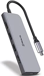 USB Type-C хаб REAL-EL CQ-700 Space Gray (EL123110002) - миниатюра 2