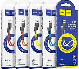 Кабель Hoco X21 Plus Silicone USB-A - Lightning 12w 2.4a 0.25м cable Black/White - мініатюра 7 Кабель Hoco X21 Plus Silicone USB-A - Lightning 12w 2.4a 0.25м cable Black/White - мініатюра 7