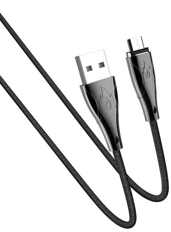 Кабель Hoco U75 Blaze Magnetic USB-A - micro USB 12w 3a 1.2м cable Black - фото 1