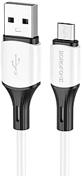 USB Кабель Borofone BX79 Silicone Charging 2.4A micro USB Cable White