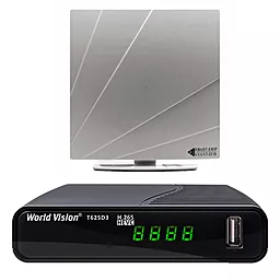 Комплект цифрового ТВ World Vision T625D3 + Kvant-Efir ARU-01 (white)