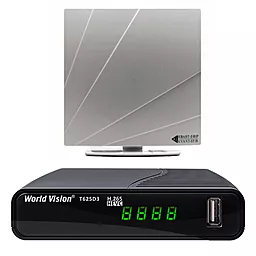 Комплект цифрового ТВ World Vision T625D3 + Kvant-Efir ARU-01 (white) - фото Комплект цифрового ТВ World Vision T625D3 + Kvant-Efir ARU-01 (white)