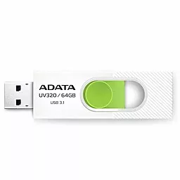 Флешка ADATA 64GB UV320 USB 3.1 (AUV320-64G-RWHGN) White - фото Флешка ADATA 64GB UV320 USB 3.1 (AUV320-64G-RWHGN) White