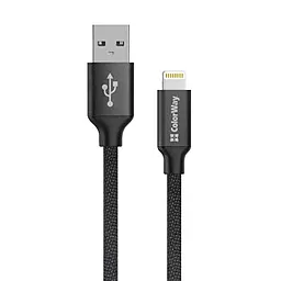 Кабель ColorWay USB-A - Lightning 12w 2.4a 2м cable Black - фото Кабель ColorWay USB-A - Lightning 12w 2.4a 2м cable Black