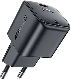 Мережевий зарядний пристрій AceFast A77 mini 30w PD GaN USB-C fast charger black