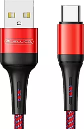 USB Кабель Jellico A20 15W 3A USB Type-C Cable Red