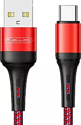 Кабель Jellico A20 USB-A - Type-C 15w 3.1a 1м cable Red - фото Кабель Jellico A20 USB-A - Type-C 15w 3.1a 1м cable Red
