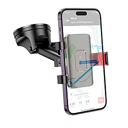 Тримач Hoco H22 Dragon automatic clamping car holder (center console) Black - мініатюра 4 Тримач Hoco H22 Dragon automatic clamping car holder (center console) Black - мініатюра 4
