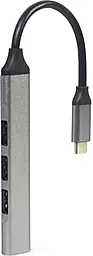 USB Type-C хаб Gembird 4-in-1 silver (UHB-CM-U3P1U2P3-02) - мініатюра 2