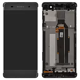 Дисплей Sony Xperia XA (F3111, F3112, F3113, F3115, F3116) с тачскрином и рамкой, оригинал, Black