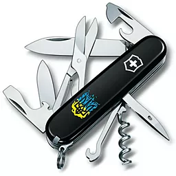 Мультитул Victorinox Climber Ukraine (1.3703.3_T0316u) Black огненный Трезубец - фото Мультитул Victorinox Climber Ukraine (1.3703.3_T0316u) Black огненный Трезубец
