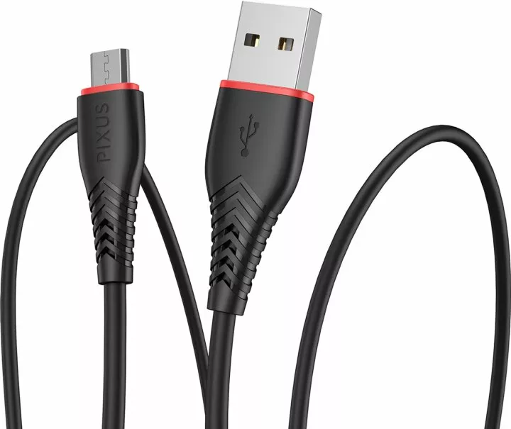 Кабель Pixus Start USB-A - micro USB 12w 2.4a 1м cable Black (4897058531374) - фото 3
