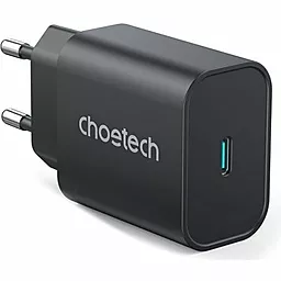 Сетевое зарядное устройство с быстрой зарядкой Choetech 25w PD USB-C home charger black (PD6003)
