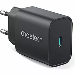 Сетевое зарядное устройство с быстрой зарядкой Choetech 25w PD USB-C fast charger black (PD6003-EU-BK) - фото Сетевое зарядное устройство с быстрой зарядкой Choetech 25w PD USB-C fast charger black (PD6003-EU-BK)