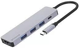 Мультипортовый USB Type-C хаб Proove Iron Link 5-in-1 silver (HBIL00010604) - фото Мультипортовый USB Type-C хаб Proove Iron Link 5-in-1 silver (HBIL00010604)