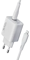Сетевое зарядное устройство Ridea RW-20124 Rapid Pro 20w PD USB-C fast charger + USB-C to USB-C cable white - фото Сетевое зарядное устройство Ridea RW-20124 Rapid Pro 20w PD USB-C fast charger + USB-C to USB-C cable white