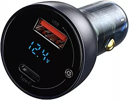 Автомобильное зарядное устройство с быстрой зарядкой Baseus Particular QC4.0 PD3.0 PPS USB + Type-C 65W 5A + Type-C/Type-C Cable Black (TZCCKX-0G) - миниатюра 3