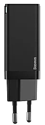 Мережевий зарядний пристрій з швидкою зарядкою Baseus GaN2 Lite Quick Charger C+U 65W EU Black (CCGAN2L-B01) - мініатюра 3