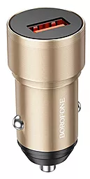 Автомобильное зарядное устройство Borofone BZ19A Wisdom 18w QC3.0 car charger gold - фото Автомобильное зарядное устройство Borofone BZ19A Wisdom 18w QC3.0 car charger gold