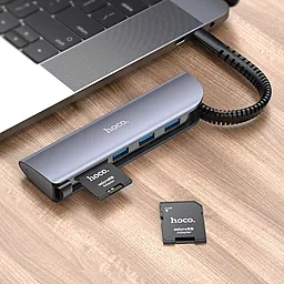 Кардрідер Hoco HB22 TF to SD Card Holder Black - мініатюра 4