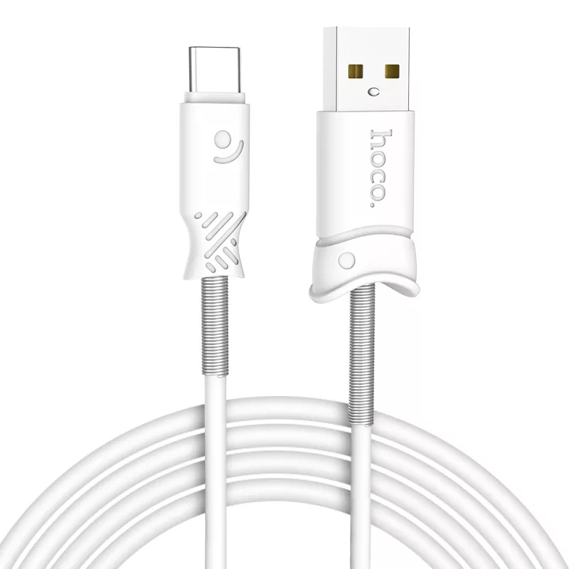 Кабель Hoco X24 Pisces Charged USB-A - Type-C 12w 2.4a 1м cable White - фото 2